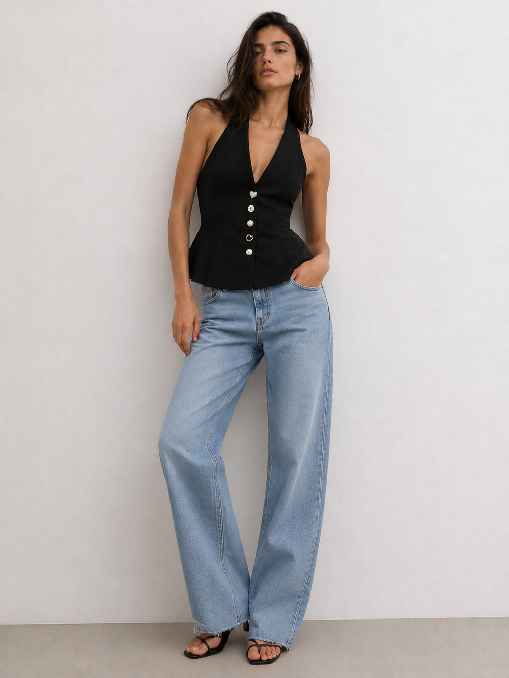 The Bijou Noir Halter Vest